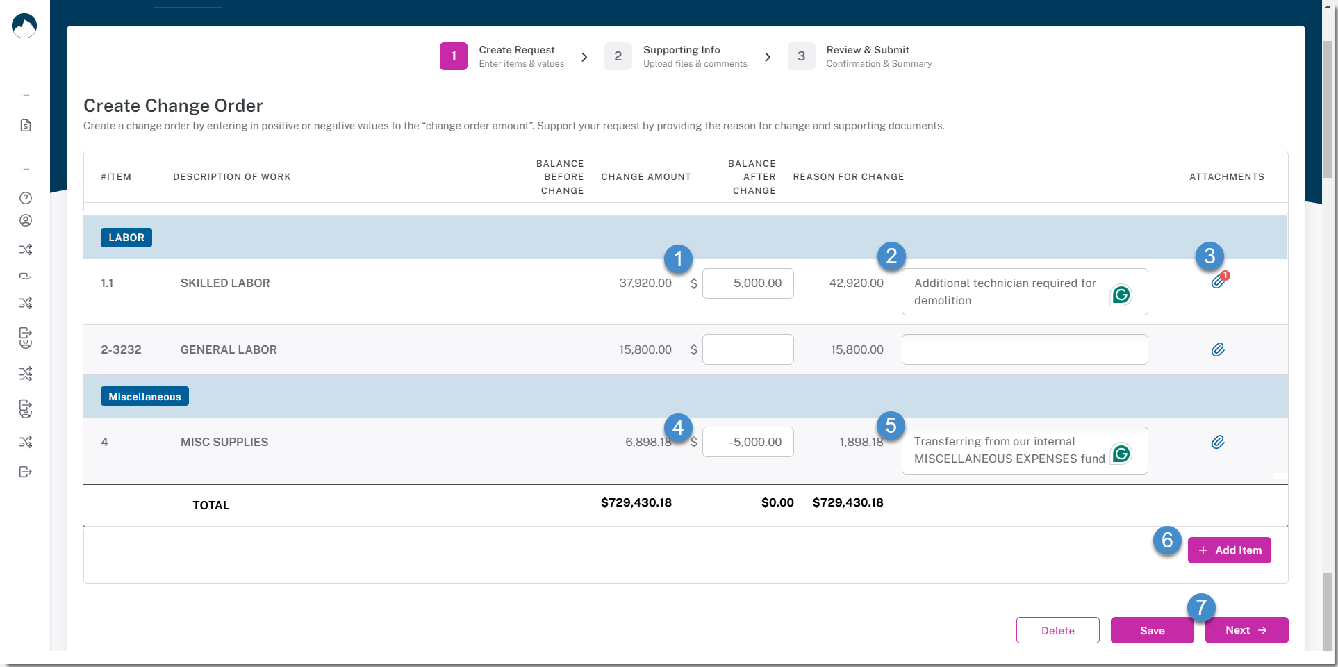 KB - OneSite - Create Change Order - Categories.png